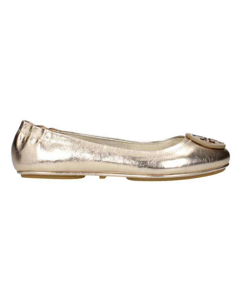 Tory Burch Damens Goldene Ballerinas aus Leder -
