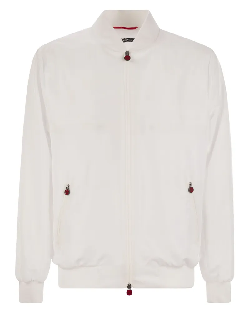 Kiton Sea Bomber Jacke im technischen Stoff White