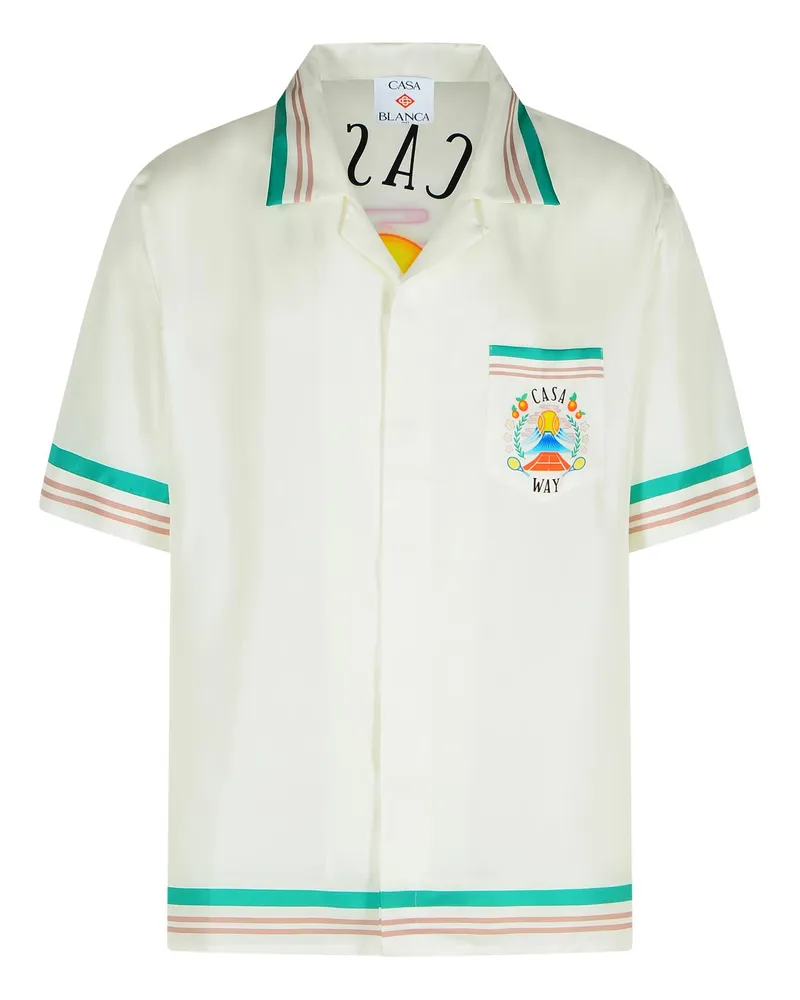 Casablanca Paris weißes Seidenhemd White