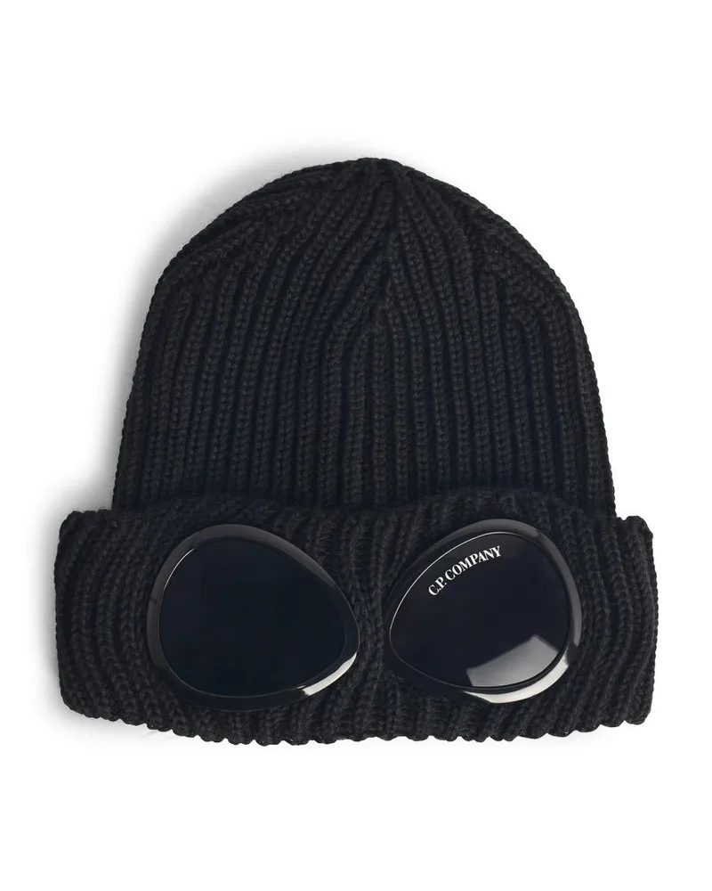 C.P. Company C.P. Firma 'Objektiv' schwarze Woll Mütze Black