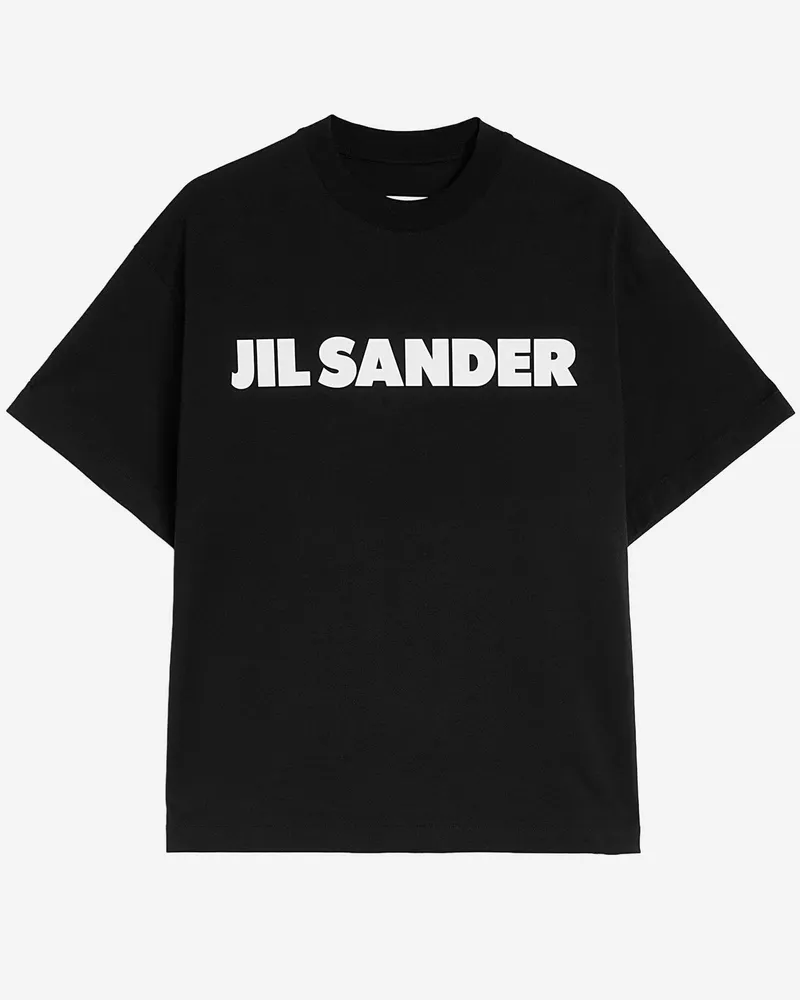 Jil Sander Baumwoll-T-Shirt mit Logo Black
