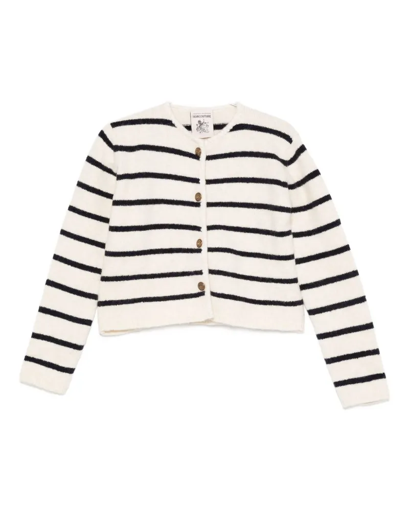 Semicouture Lea Strickjacke aus Wollmischung White