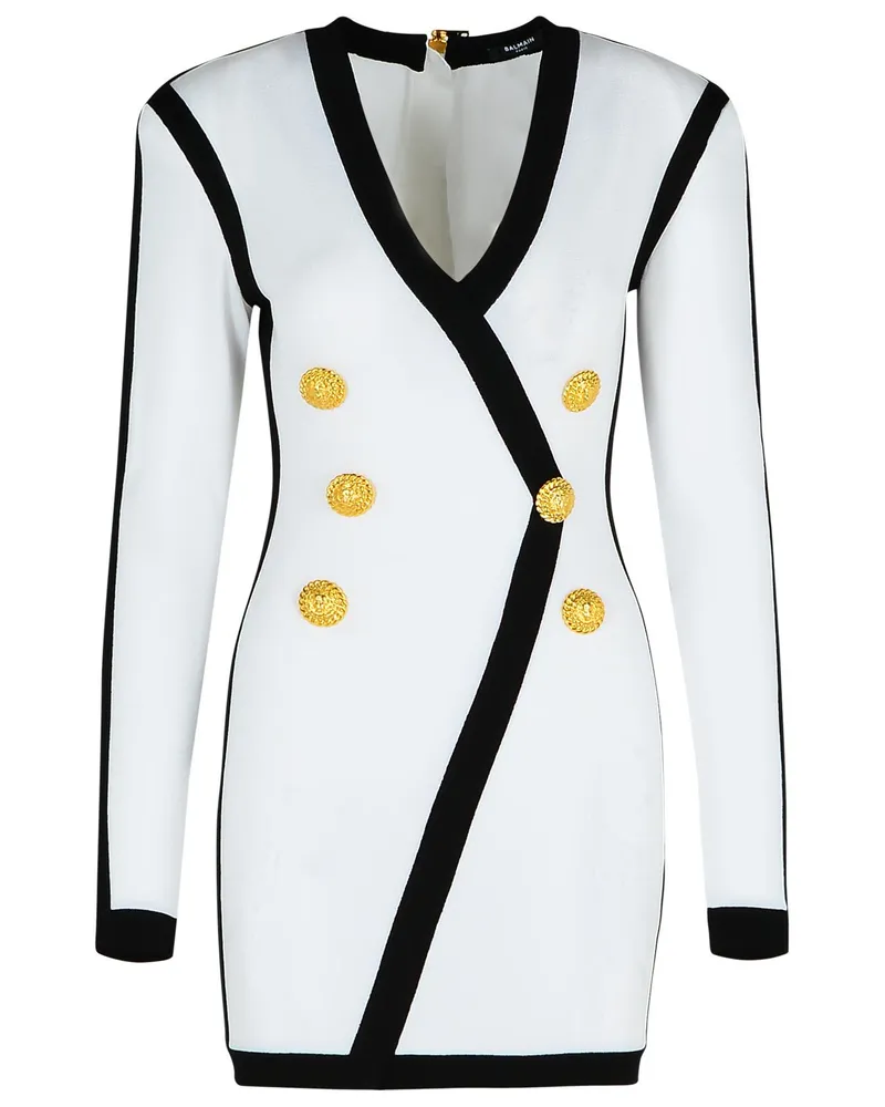 Balmain White Viskose Mischkleid White