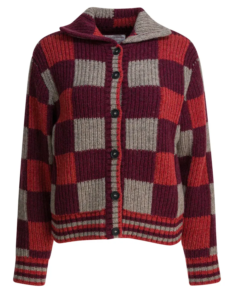 Filson Karierter Woll-Cardigan von Bordeaux