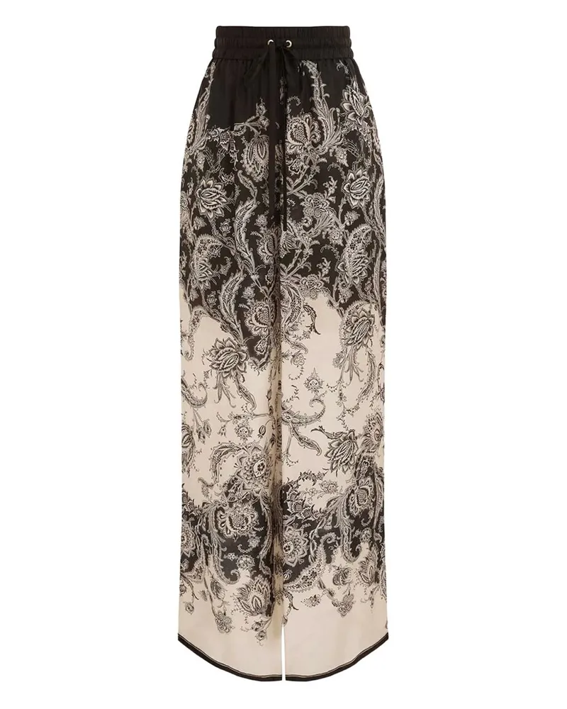Zimmermann Rhiannon gedruckte Seidenhose gedruckt Beige