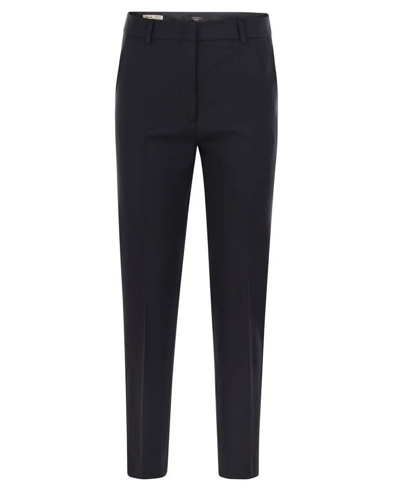 Max Mara Canon Woll Zigarettenhose Blue