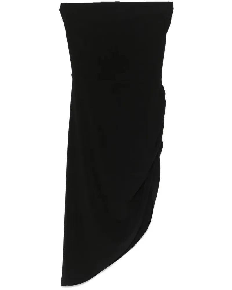 Norma Kamali Side Drape trägerloses Minikleid Black