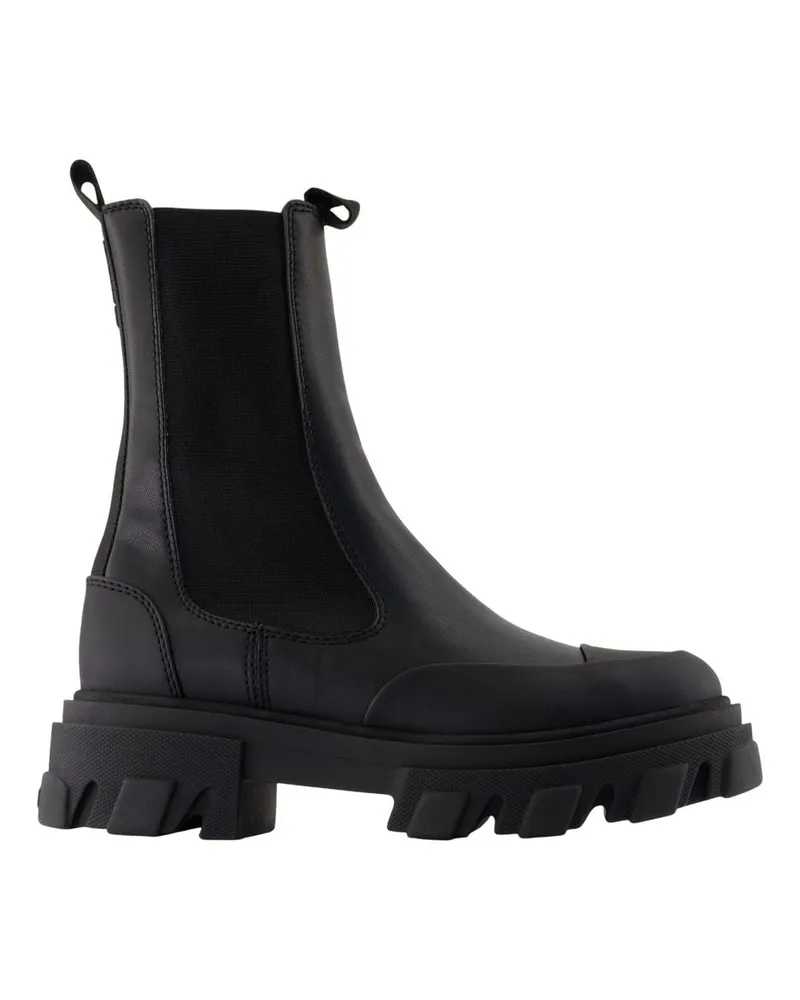 Ganni Chelsea -Knöchelstiefel  Leder schwarz Black