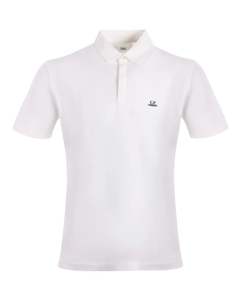C.P. Company C.P. Firma Polo in Stretch Piqué Bianco