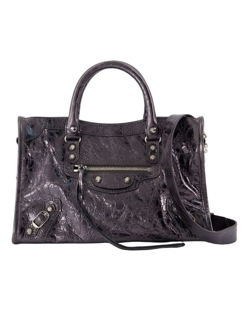 Balenciaga Le City kleine Geldbörse  Ledergrau Grau