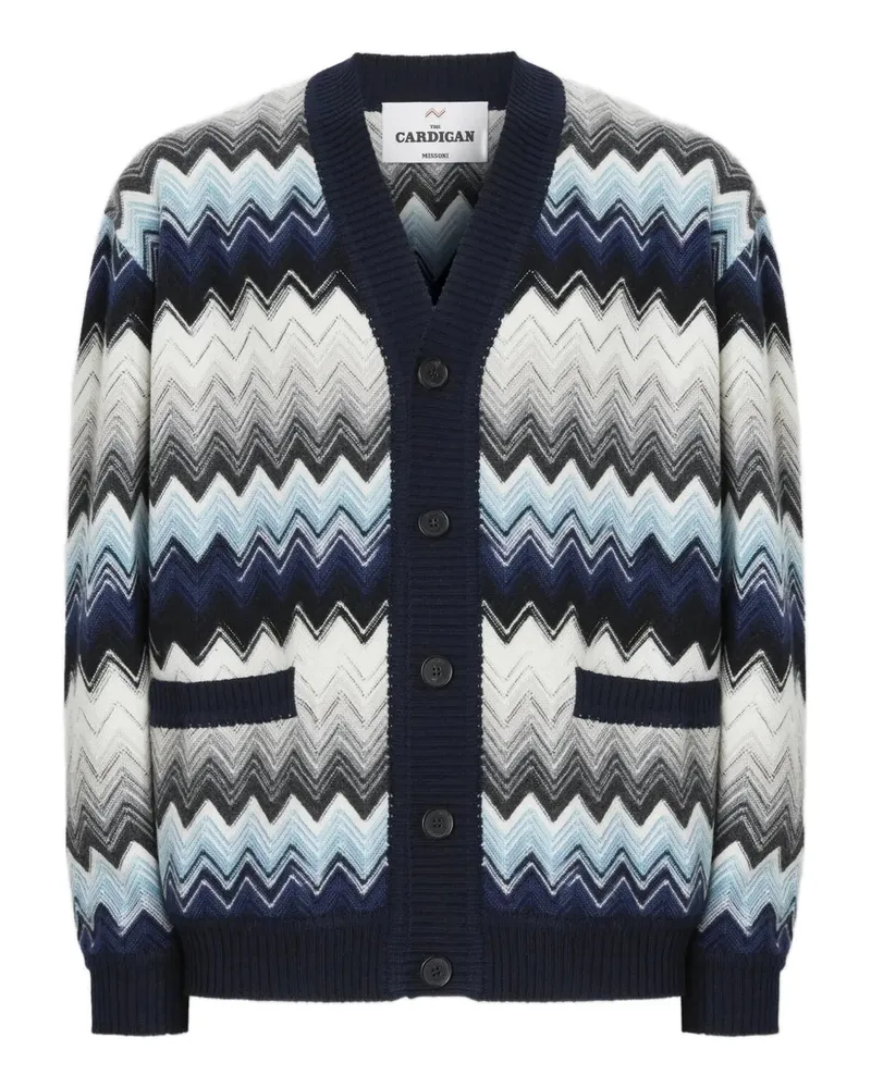 Missoni Chevron Muster Cardigan Blue
