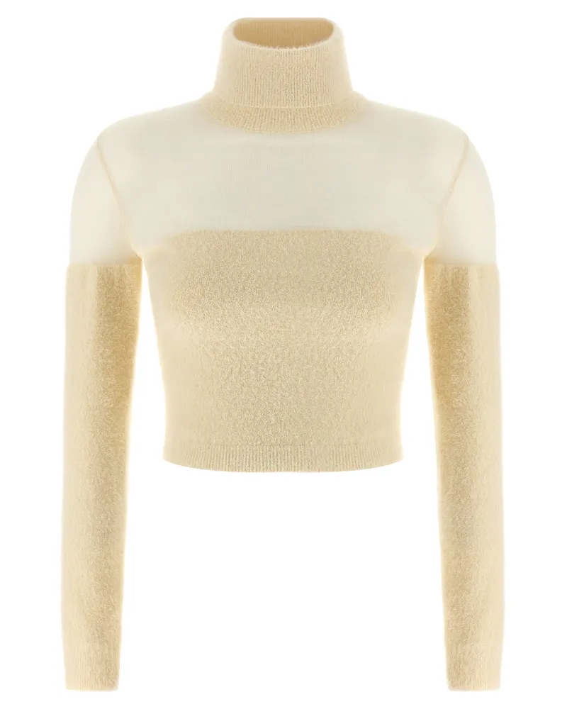 Elisabetta Franchi gebürsteten Rollkragenpullover Pullover White