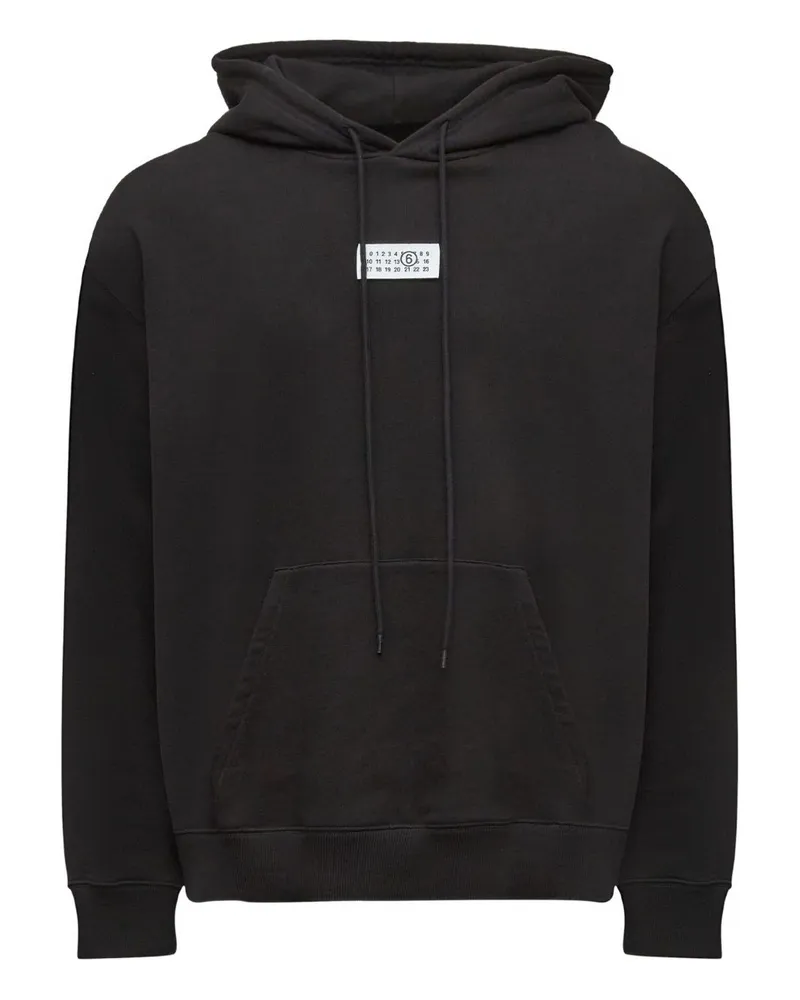 Maison Margiela Logo Baumwoll Hoodie Black