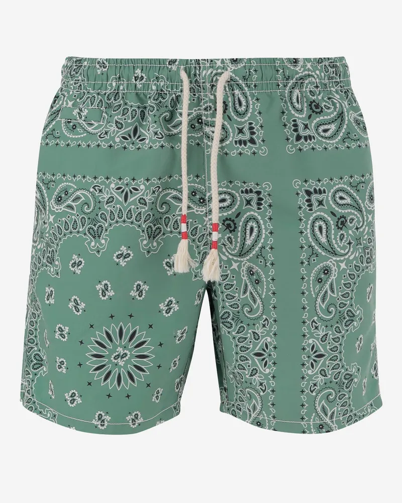 MC2 Saint Barth Nylon Badeanzug mit Bandana -Muster Green