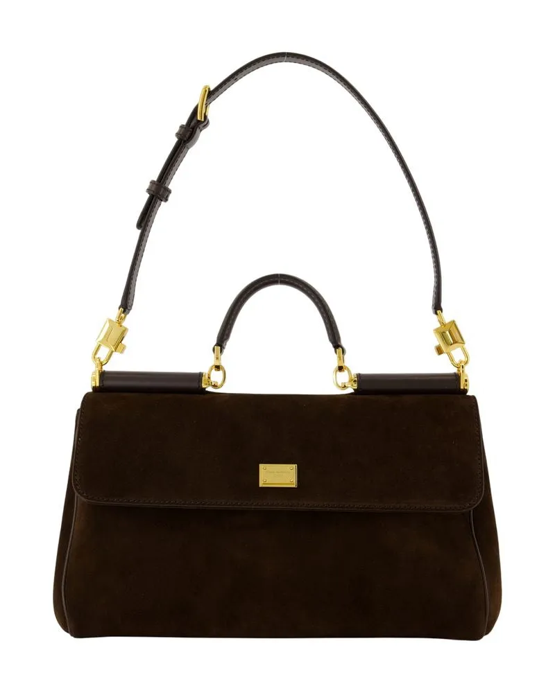 Dolce & Gabbana Mein Sizilien -Geldbeutel  Lederbraun Braun