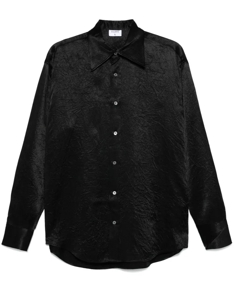 Filippa K Crinkle Hemd Black