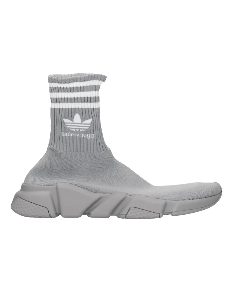 Balenciaga Turnschuhe Adidas Speed Herrens Stoff Grau/Weiß -