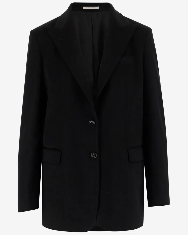 Tagliatore Two Button Cashmere Long Jacke Black