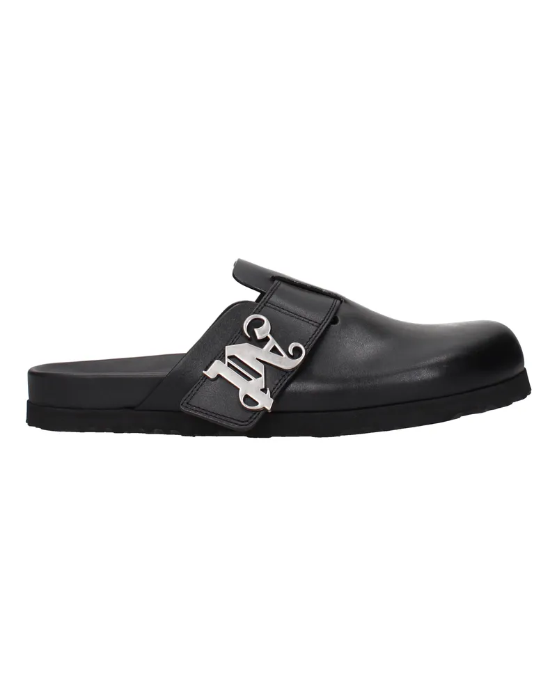 Palm Angels Hausschuhe und Clogs Herrens Schwarzes Leder -