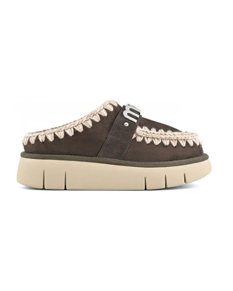 Mou Bounce Clog Metalllogo Brown