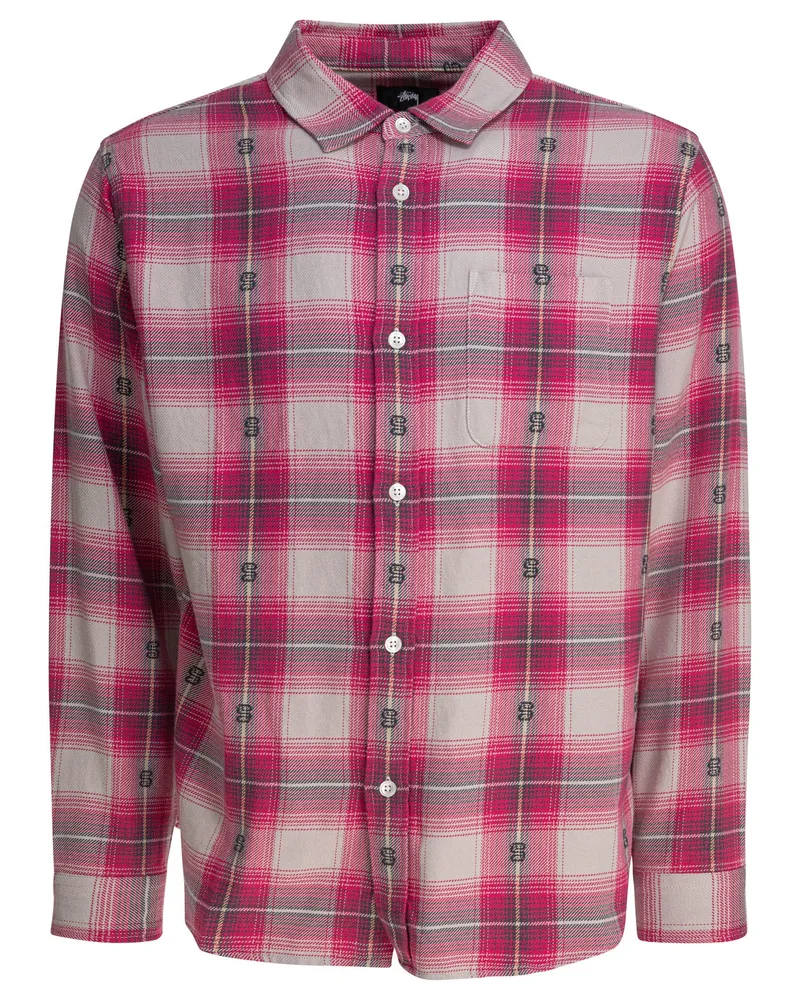Stüssy Motiv Plaidhemd Pink