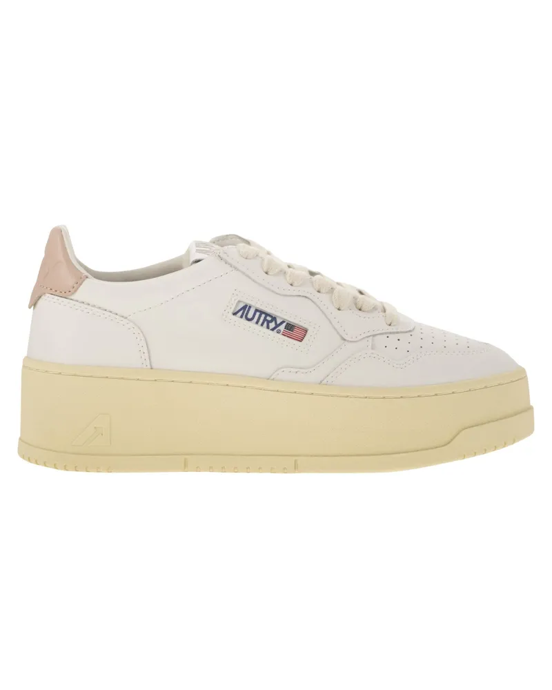 AUTRY Medalist Platform Leder Trainer White