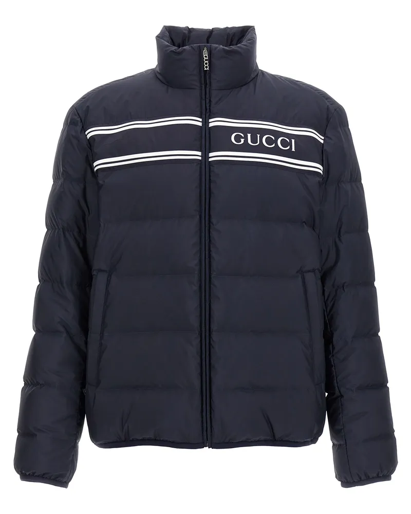 Gucci Daunenjacke mit -Logo-Print Blue