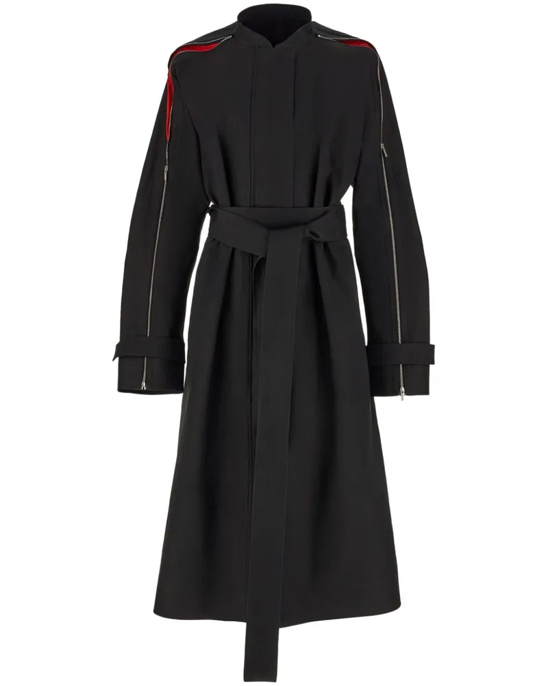 Ferragamo Reißverschluss Detail Baumwollgründer Schicht Black