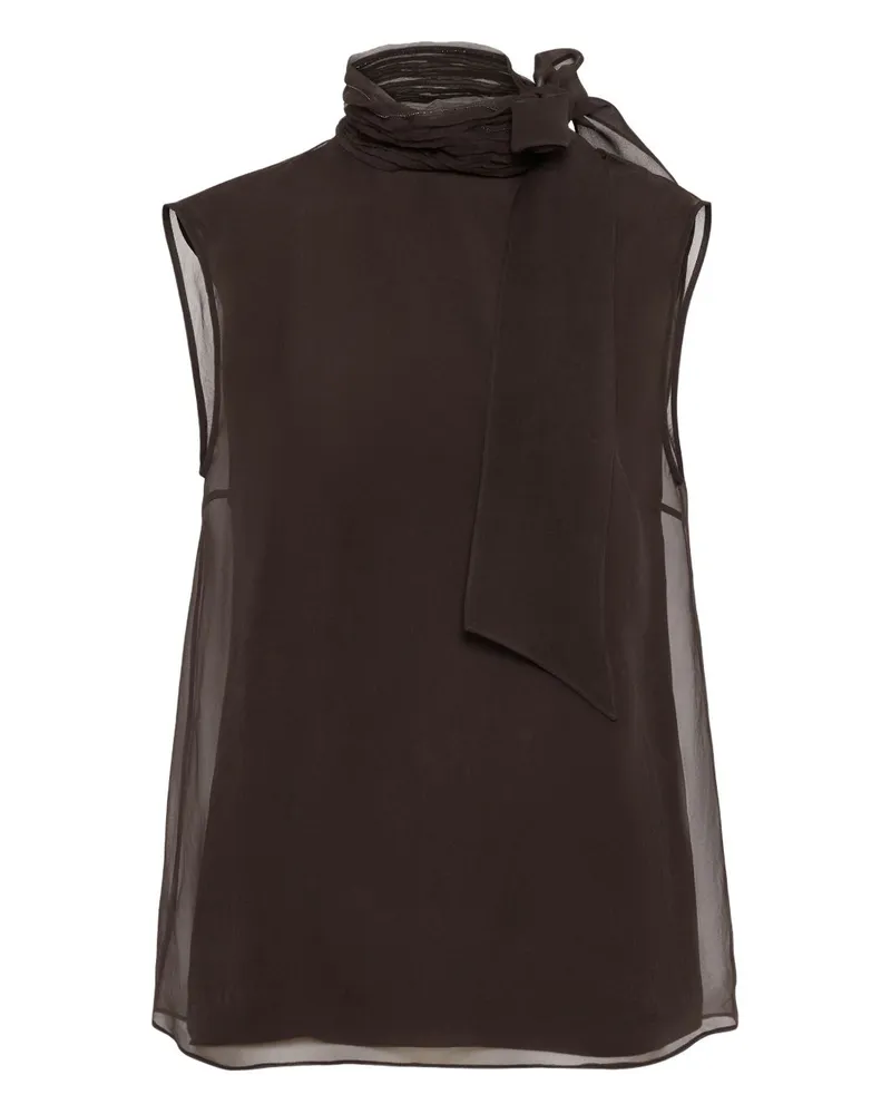 Brunello Cucinelli Seidentank -Top Brown