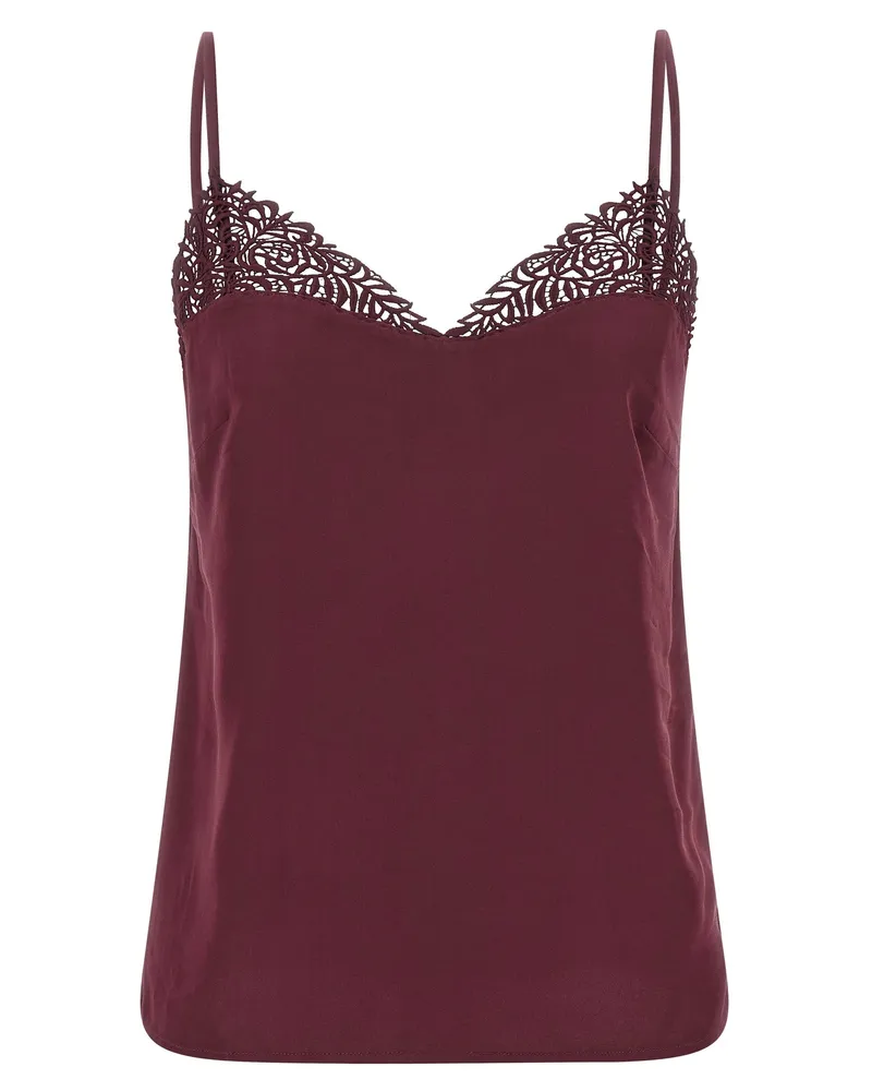 Twin-Set Twin -Set -Satin -Spitzenoberteil Bordeaux