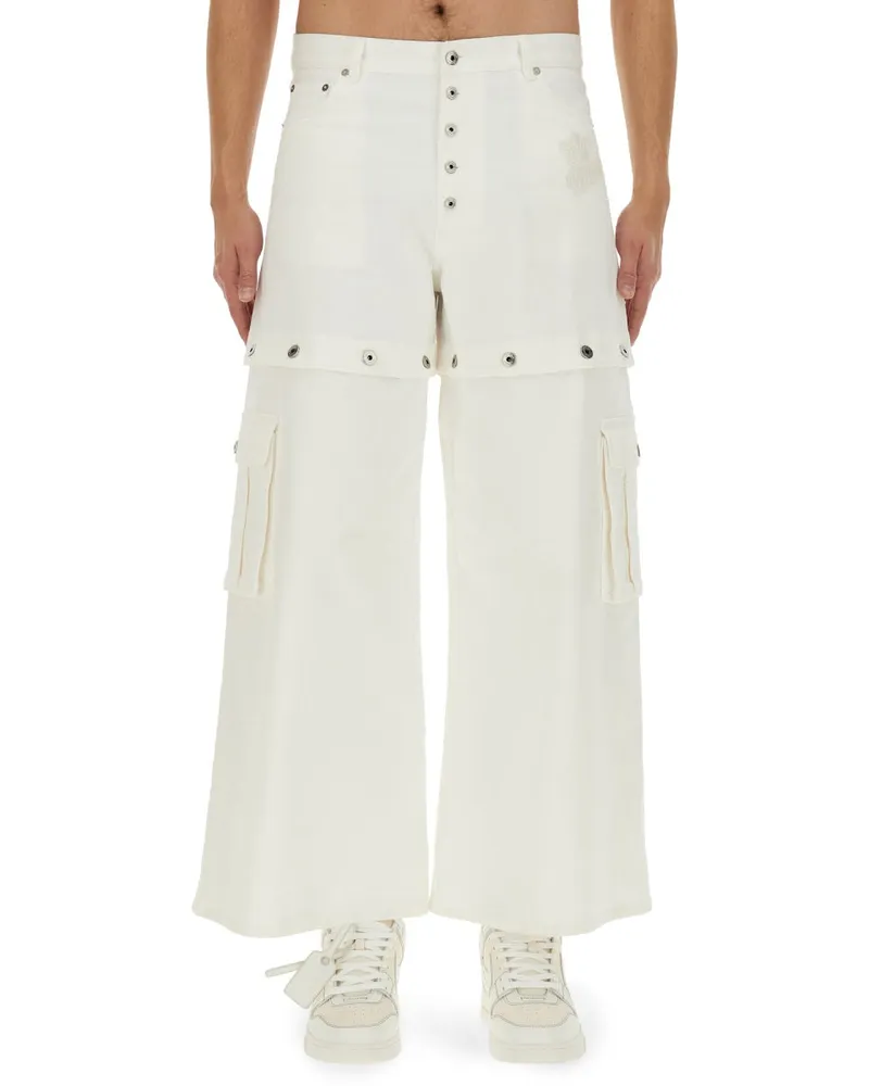 OFF-WHITE 90 's Super Baggy Jeans White