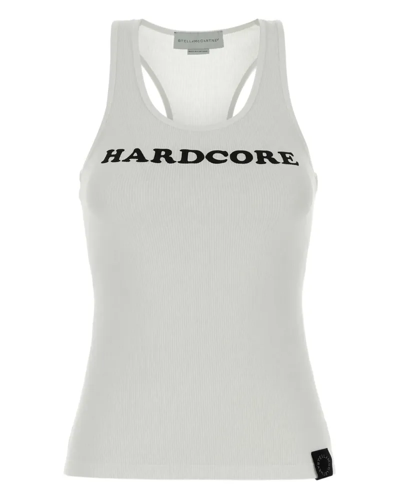 Stella McCartney Baumwoll-Tanktop mit -Hardcore-Slogan White