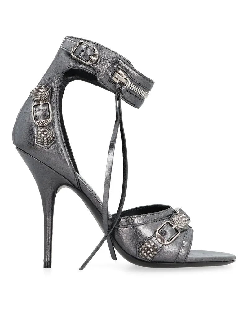 Balenciaga Cagole Ledersandalen Gray