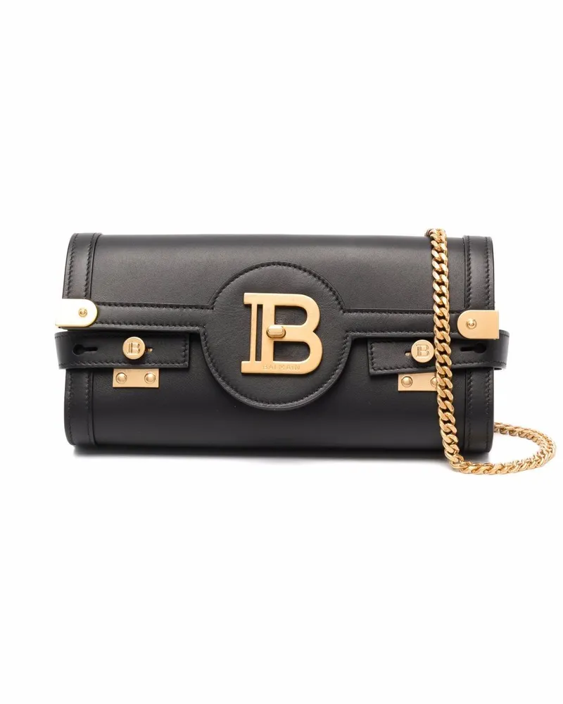 Balmain B Buzz 23 Leder -Umhängetasche Black