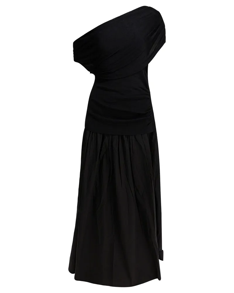 Self-Portrait Selbstporträt-Midikleid mit Drapierung Black