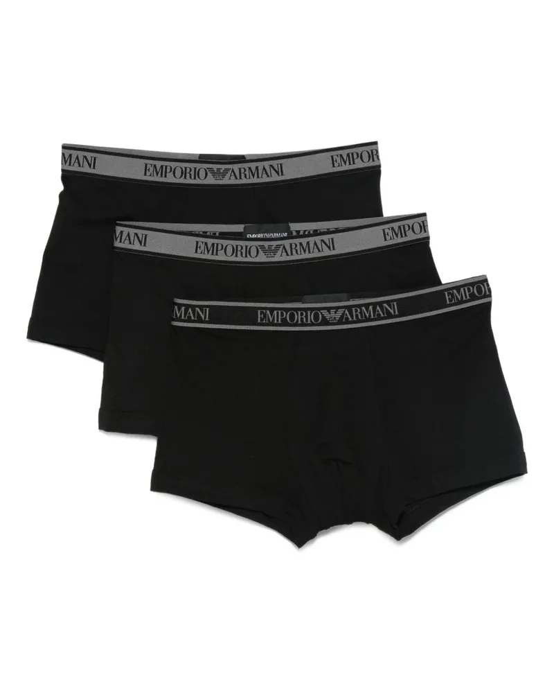 Emporio Armani Logo Boxers 3 Pack Black