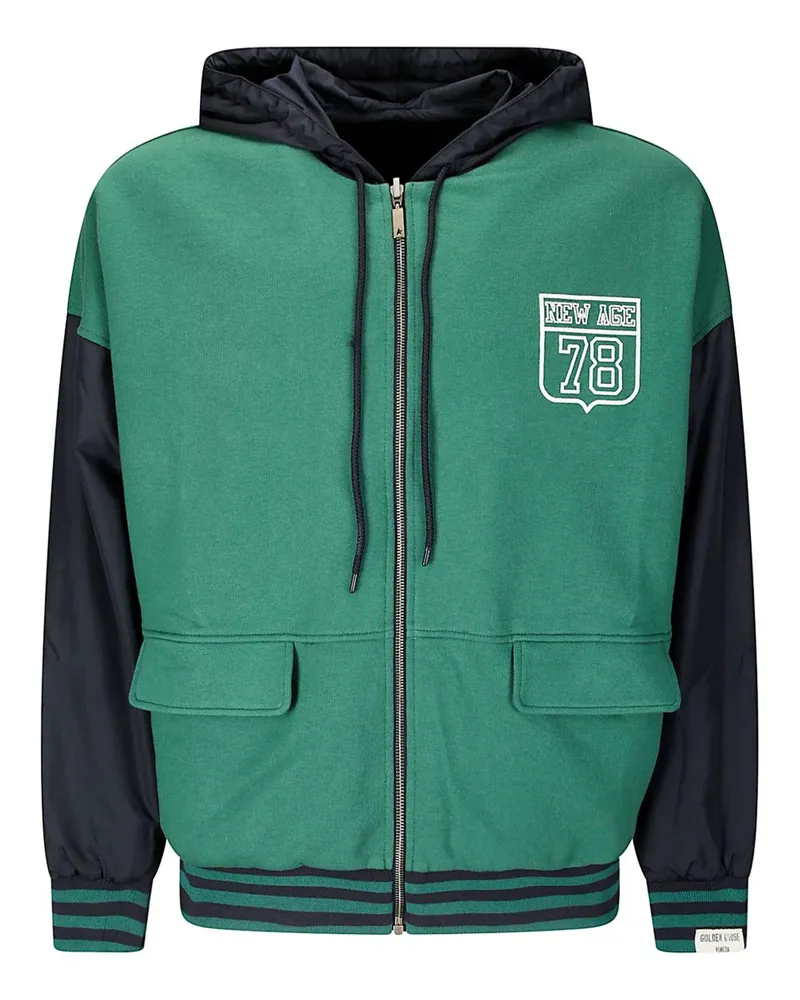 Golden Goose Goldener Gans Bio -Baumwoll -Reversible Hoodie Green