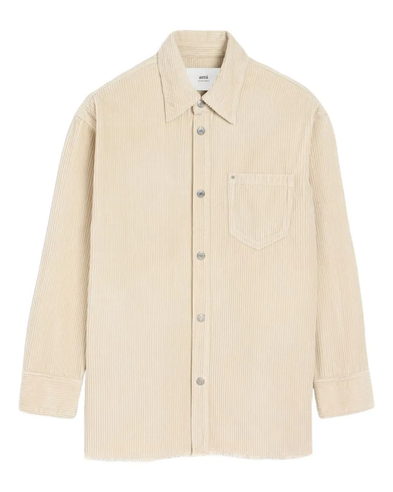 AMI Paris Cotton Overshirt Ivory