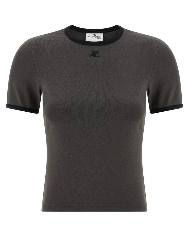 Courrèges Courreves 'Signature Contrast' T -Shirt Gray
