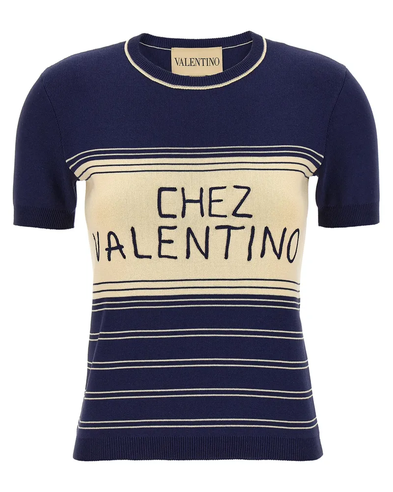 Valentino Garavani Valentino Garavani 'Chez Valentino' T -Shirt Blue
