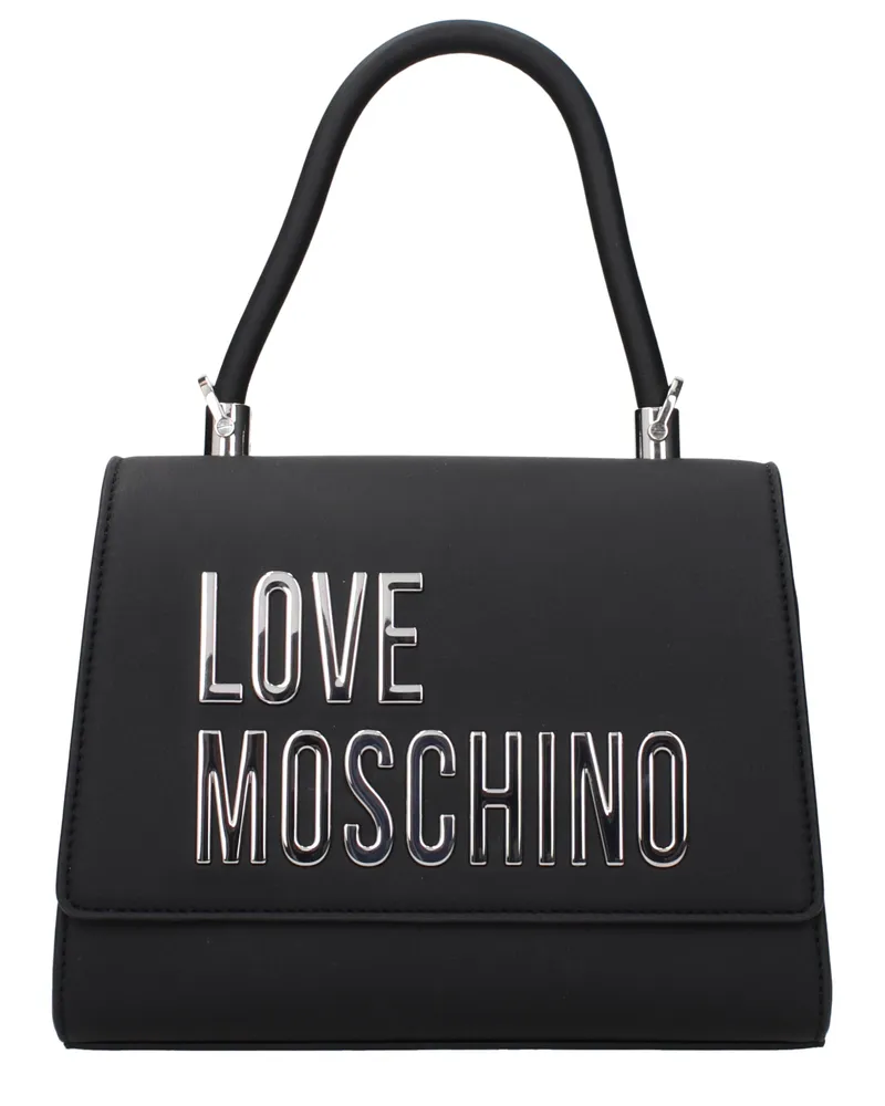 Moschino Damens Handtaschen Polyurethan Schwarz/Silber -