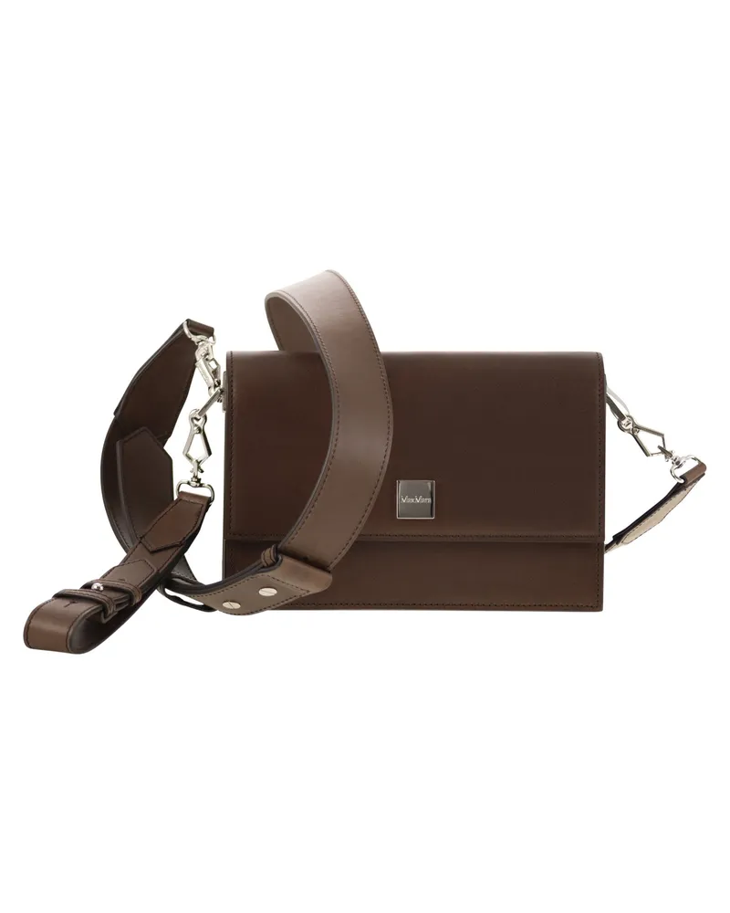 Max Mara Biancaroughs Kleine Umhängetasche aus Leder Brown