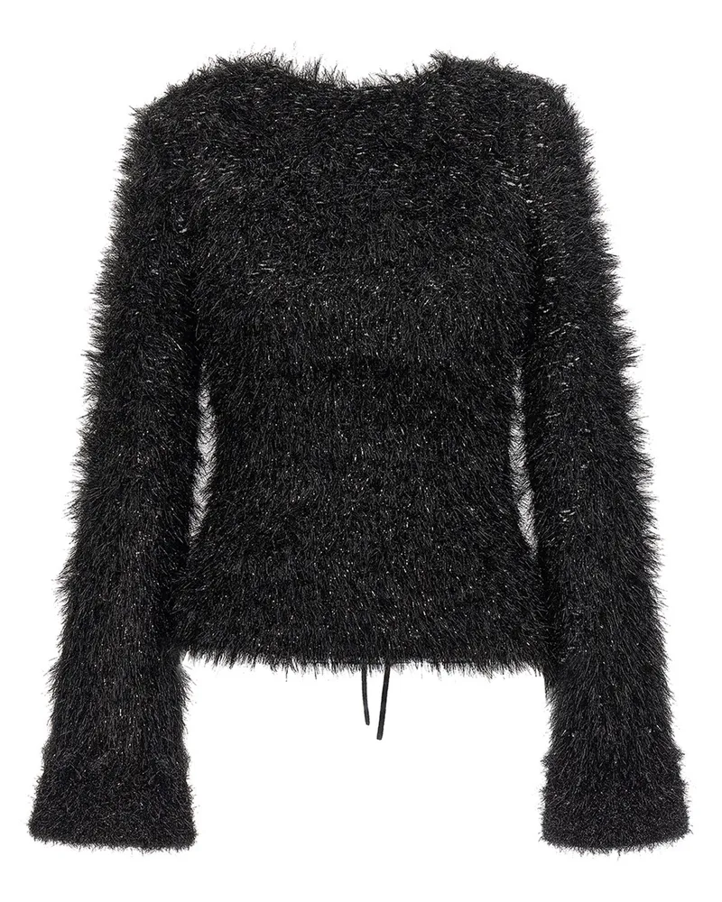Victoria Beckham hat einen Lurex -Pullover ausgeschnitten Black
