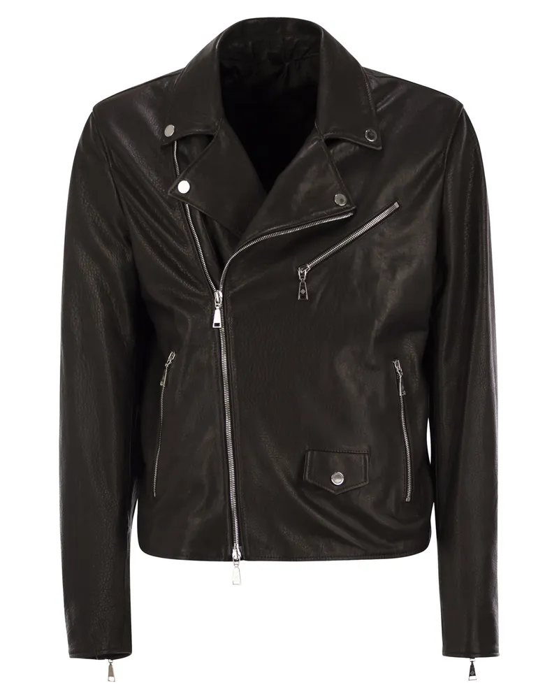 Tagliatore Lambskin Bikerjacke Dark