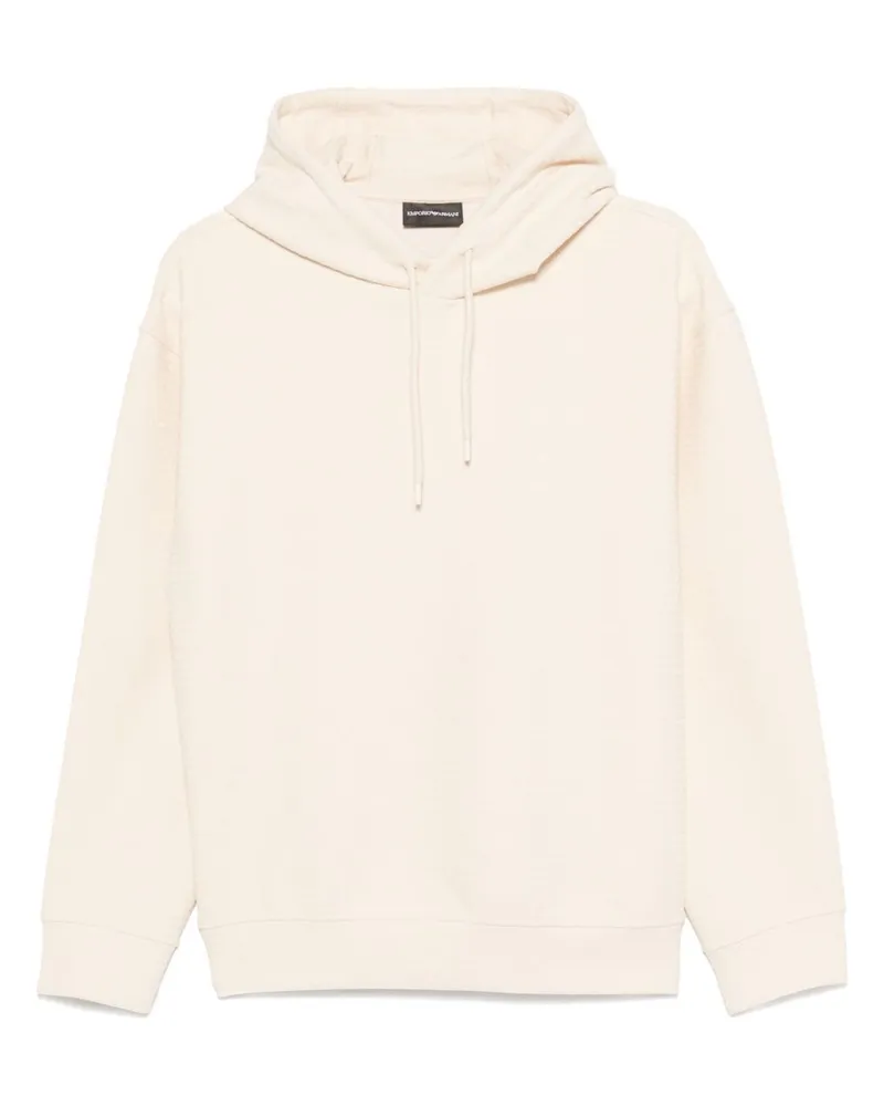 Emporio Armani Allover Logo Hoodie Beige