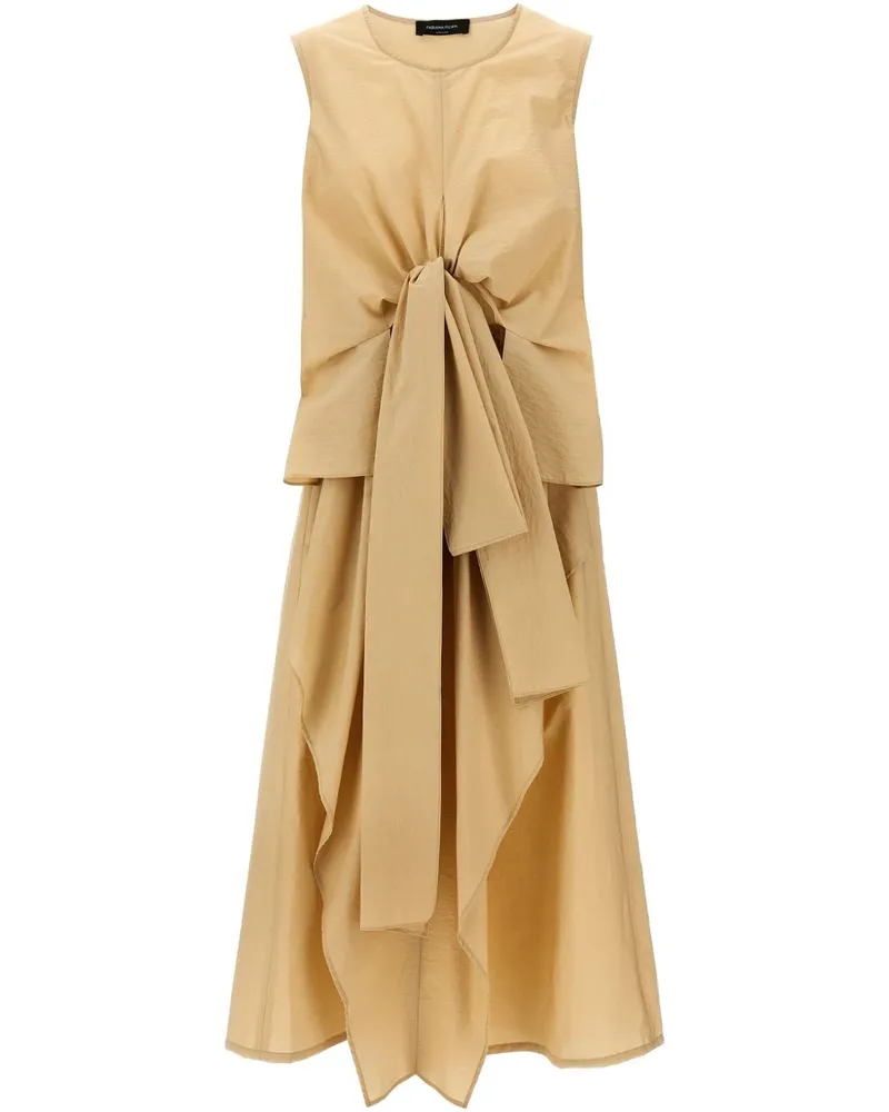 Fabiana Filippi Cotton Midi Kleid Beige