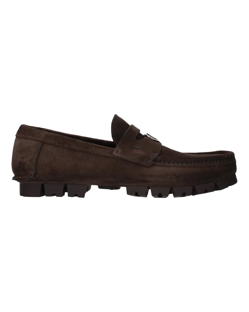 Ferragamo Dougan Herrens Loafer Wildleder Braun/Dunkelbraun -