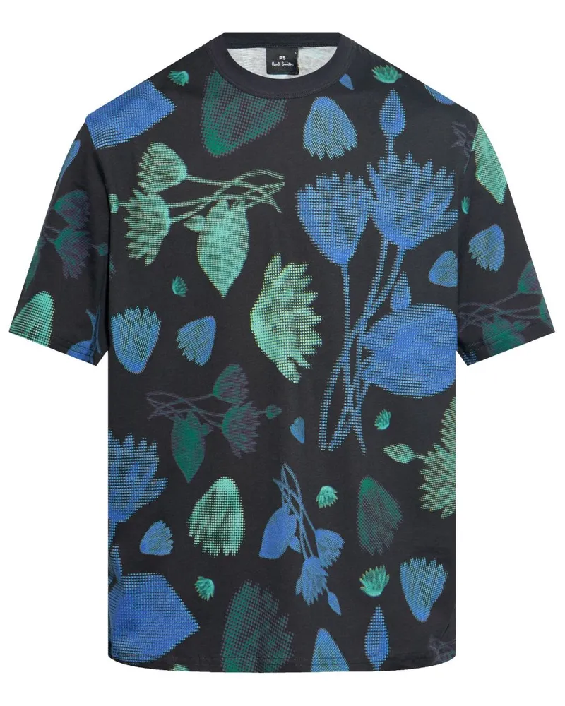 Paul Smith PS von Paul Smith bedruckte Baumwoll -T -Shirt Blue