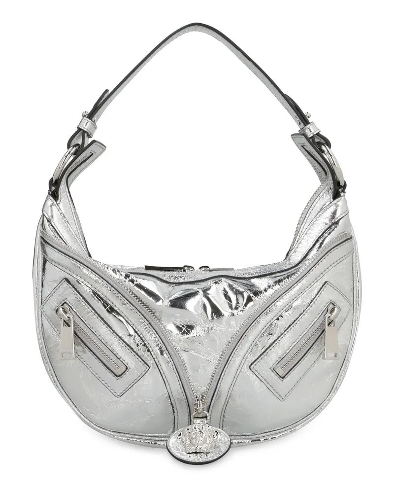 Versace Versace Wiederholung Hobo -Umhängetasche Silber