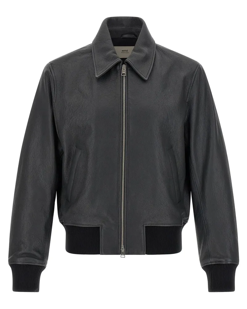 AMI Paris Ami de Coeur' Bomberjacke Gray